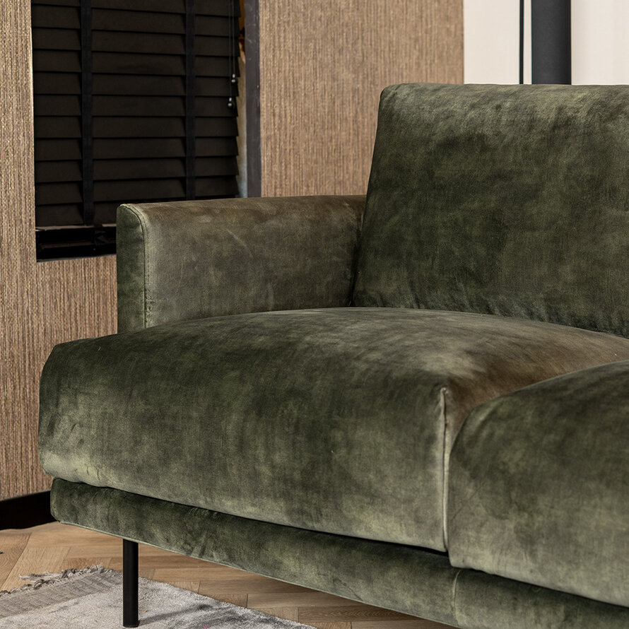 Samt Sofa Denver 2,5-Sitzer grün