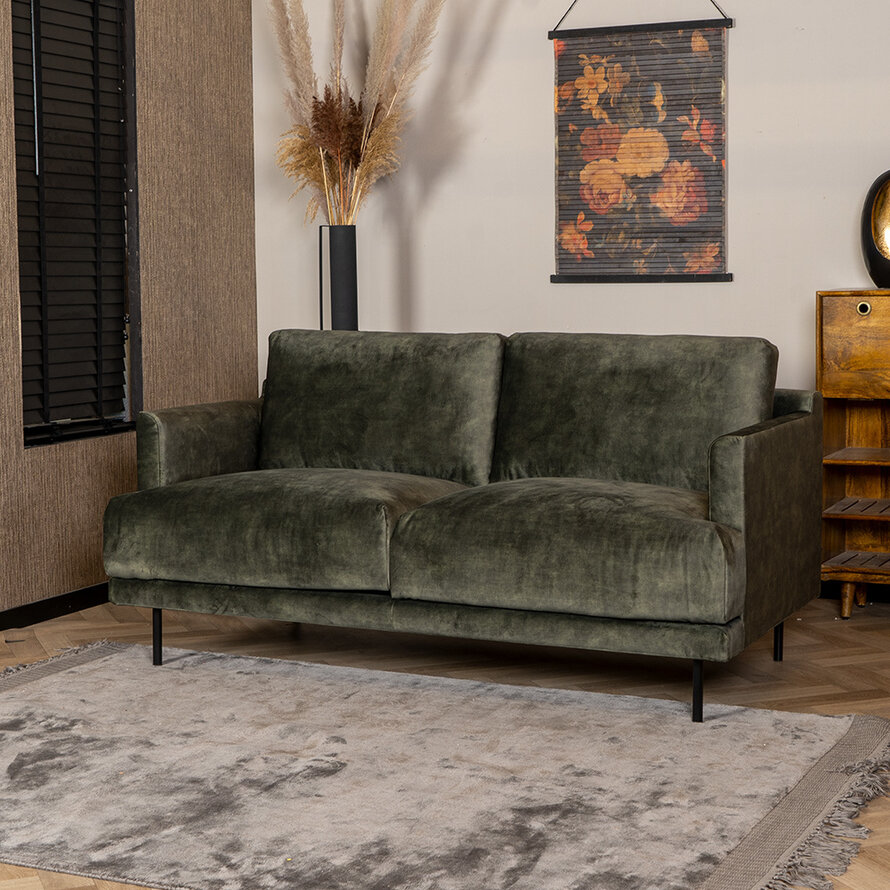 Samt Sofa Denver 2,5-Sitzer grün