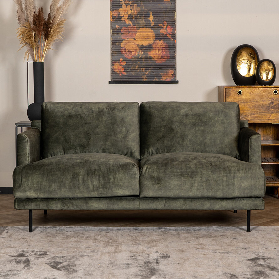 Samt Sofa Denver 2,5-Sitzer grün