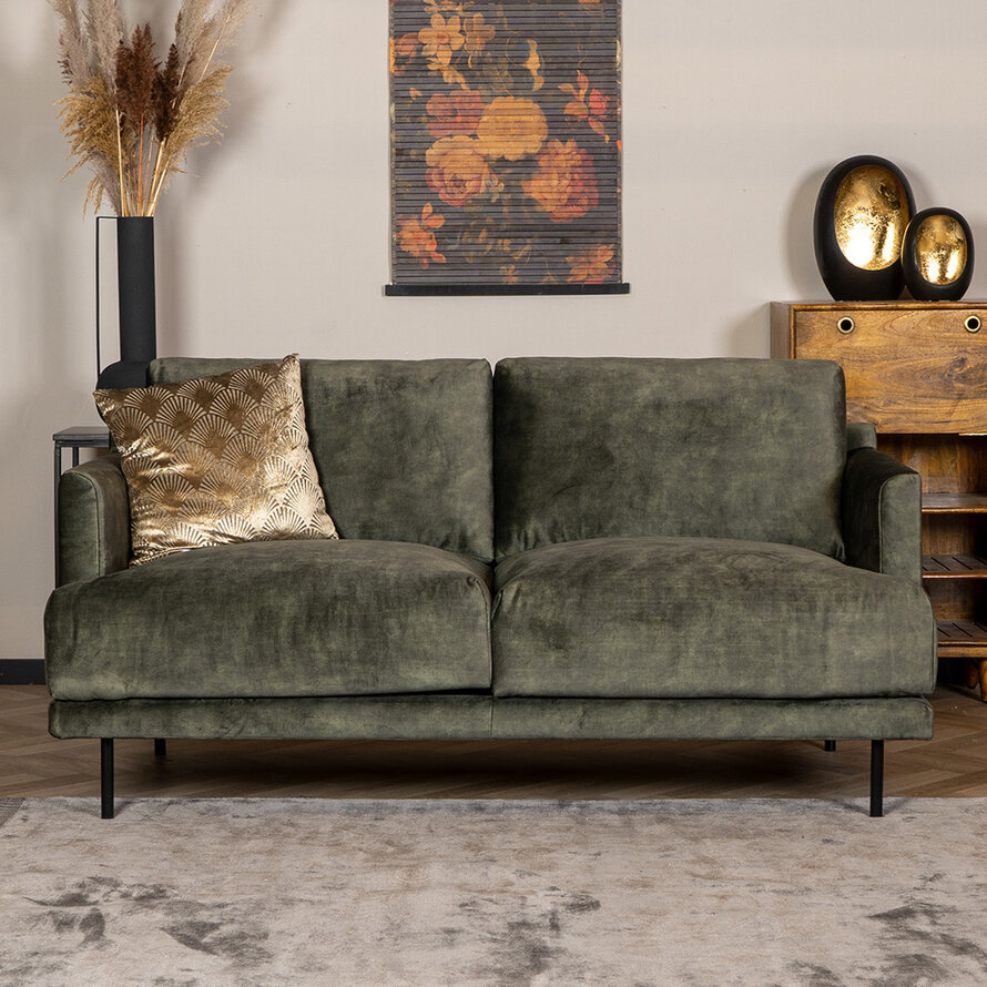 Samt Sofa Denver 2,5-Sitzer grün