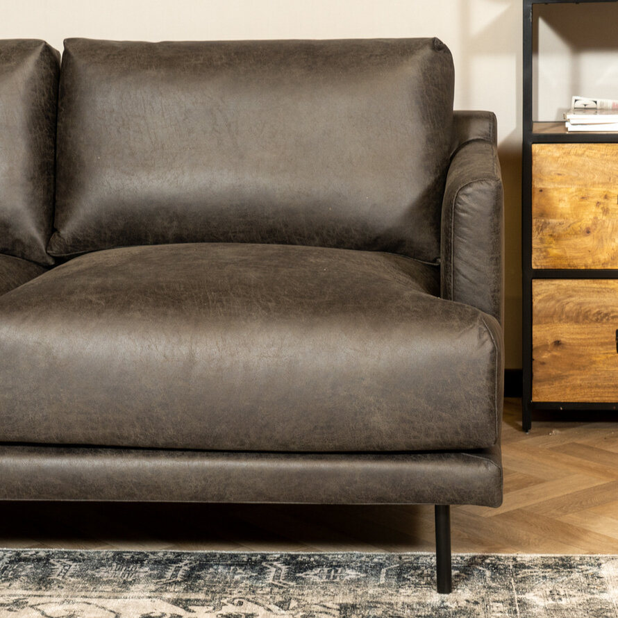 Leder Sofa Denver 2,5-Sitzer anthrazit