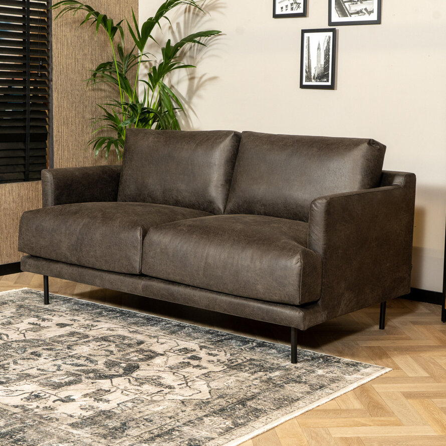 Leder Sofa Denver 2,5-Sitzer anthrazit