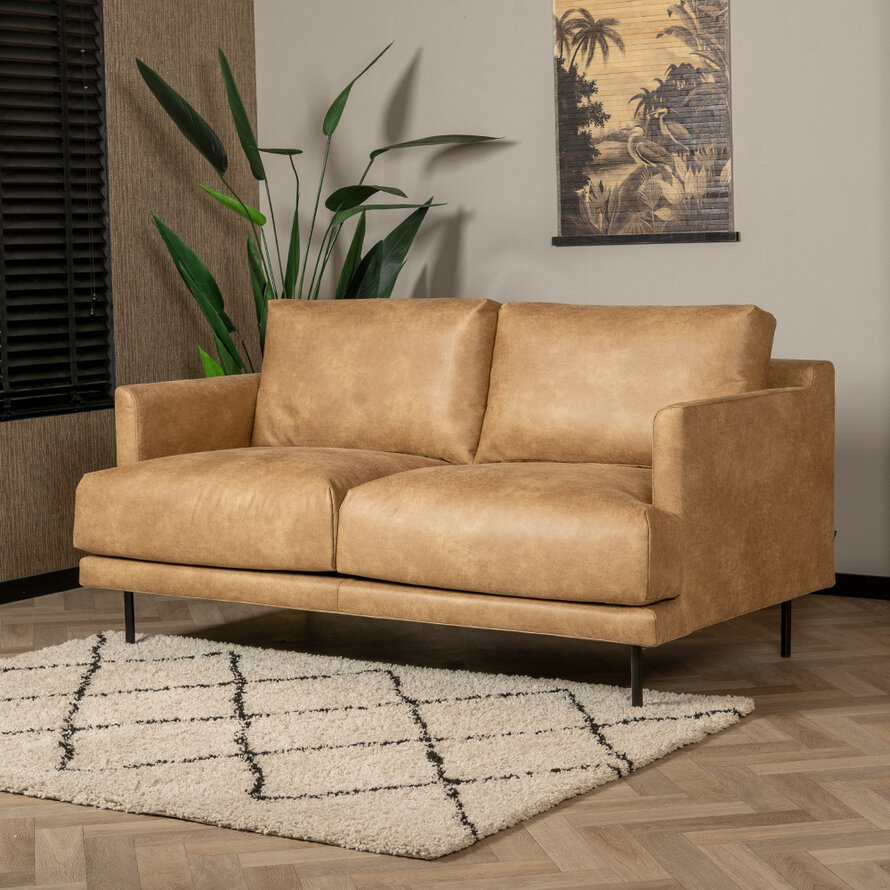 Leder Sofa Denver 2,5-Sitzer beige