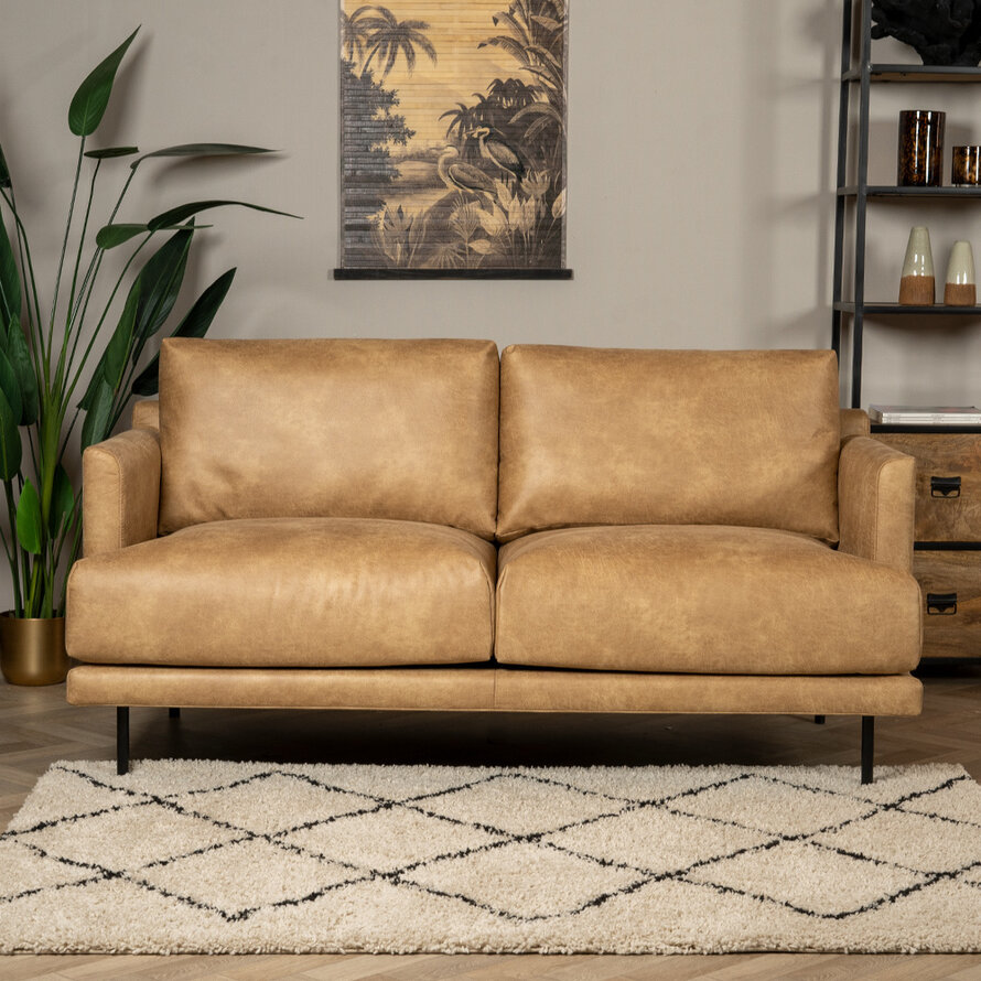 Leder Sofa Denver 2,5-Sitzer beige