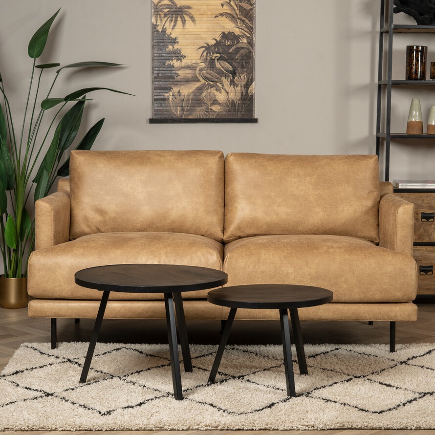 Leder Sofa Denver 2,5-Sitzer beige