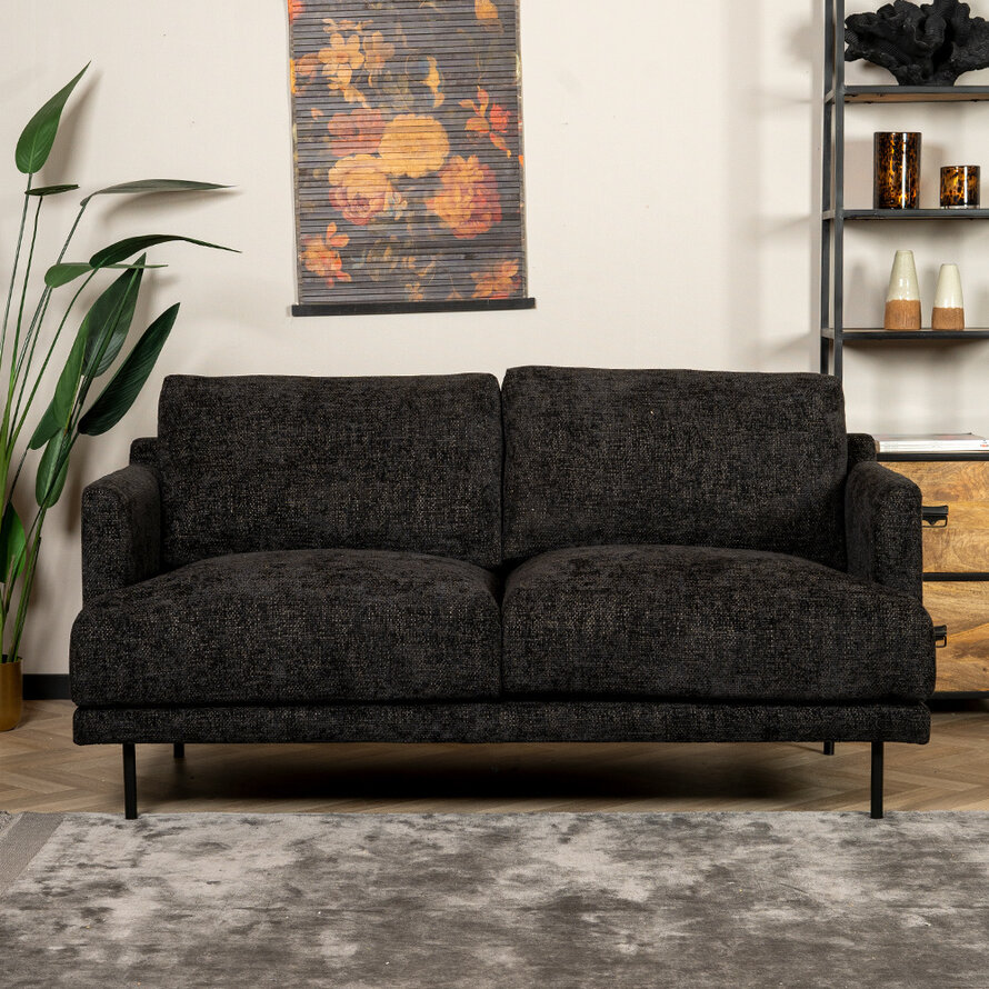 Chenille Sofa Denver 2,5-Sitzer schwarz