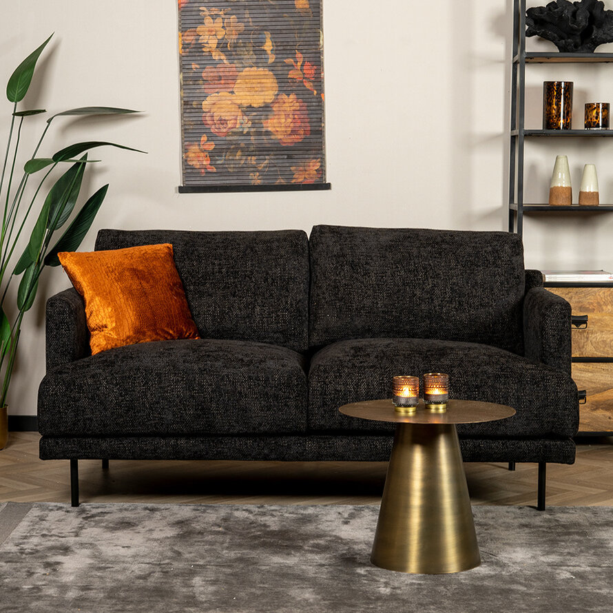 Chenille Sofa Denver 2,5-Sitzer schwarz