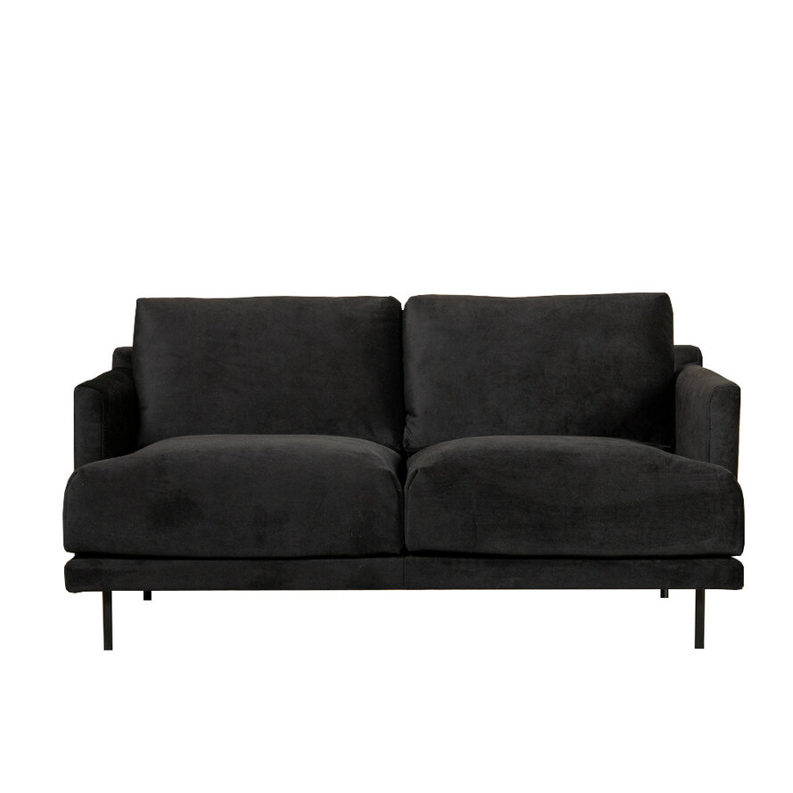 Samt Sofa Denver 2,5-Sitzer schwarz
