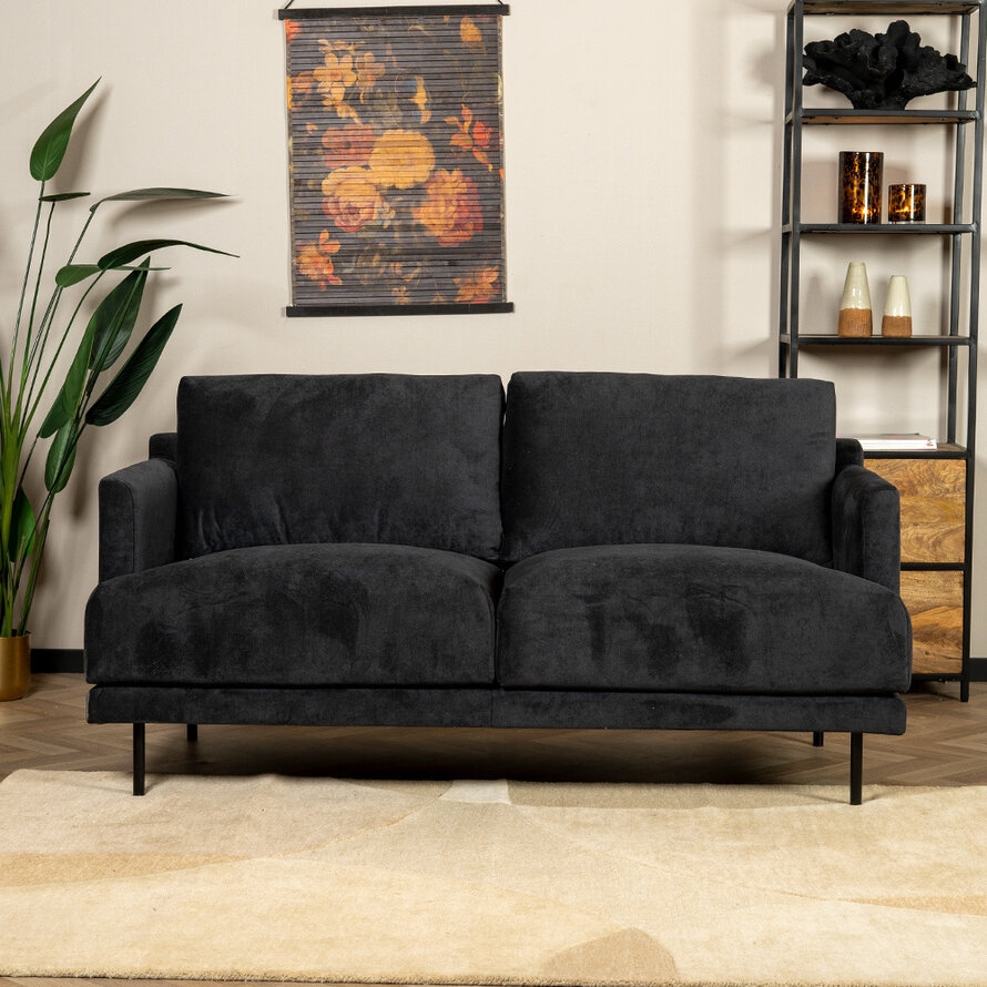 Design Sofa Denver 2,5-Sitzer Stoff schwarz