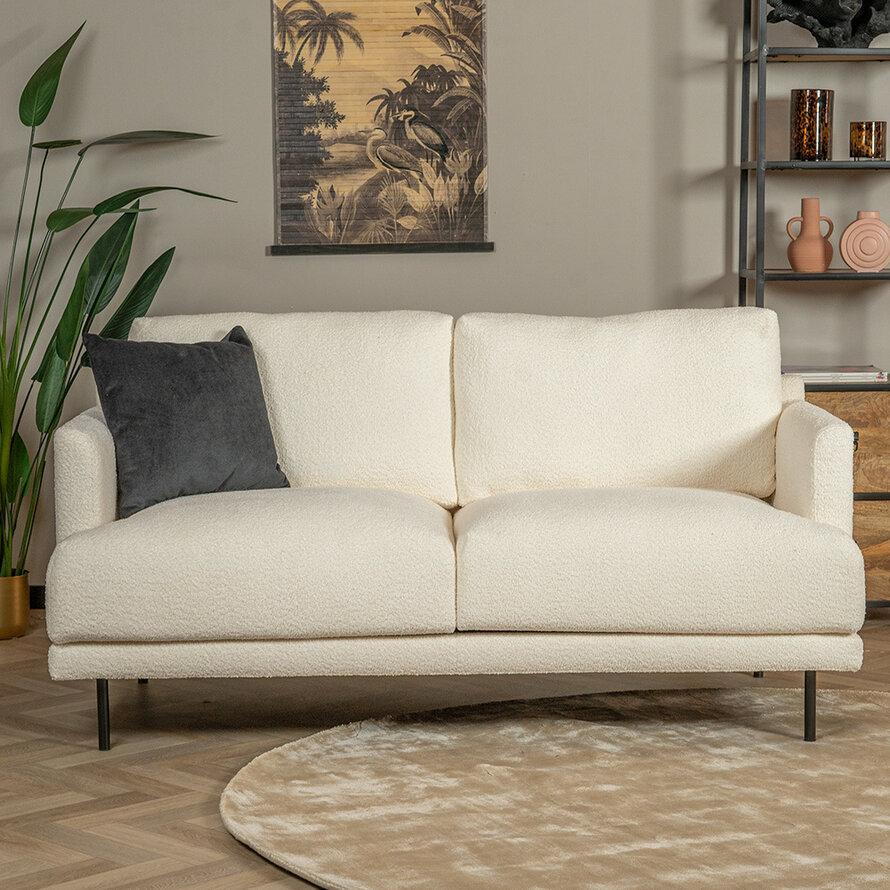 Bouclé Sofa Denver 2,5-Sitzer weiß