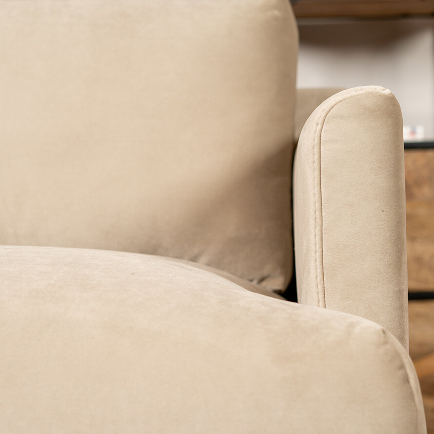 Samt Sofa Denver 2,5-Sitzer beige