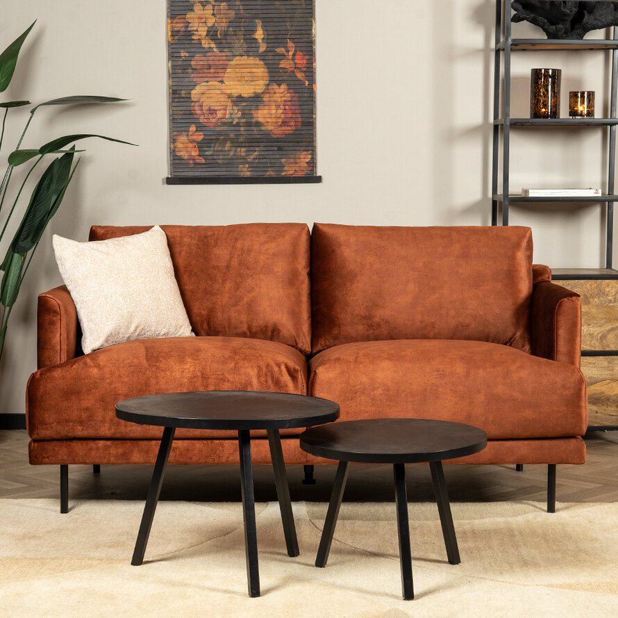 Samt Sofa Denver 2,5-Sitzer kupfer