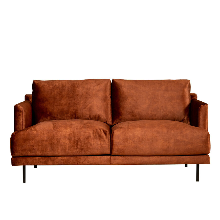 Samt Sofa Denver 2,5-Sitzer kupfer