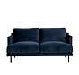 Samt Sofa Denver 2,5-Sitzer dunkelblau