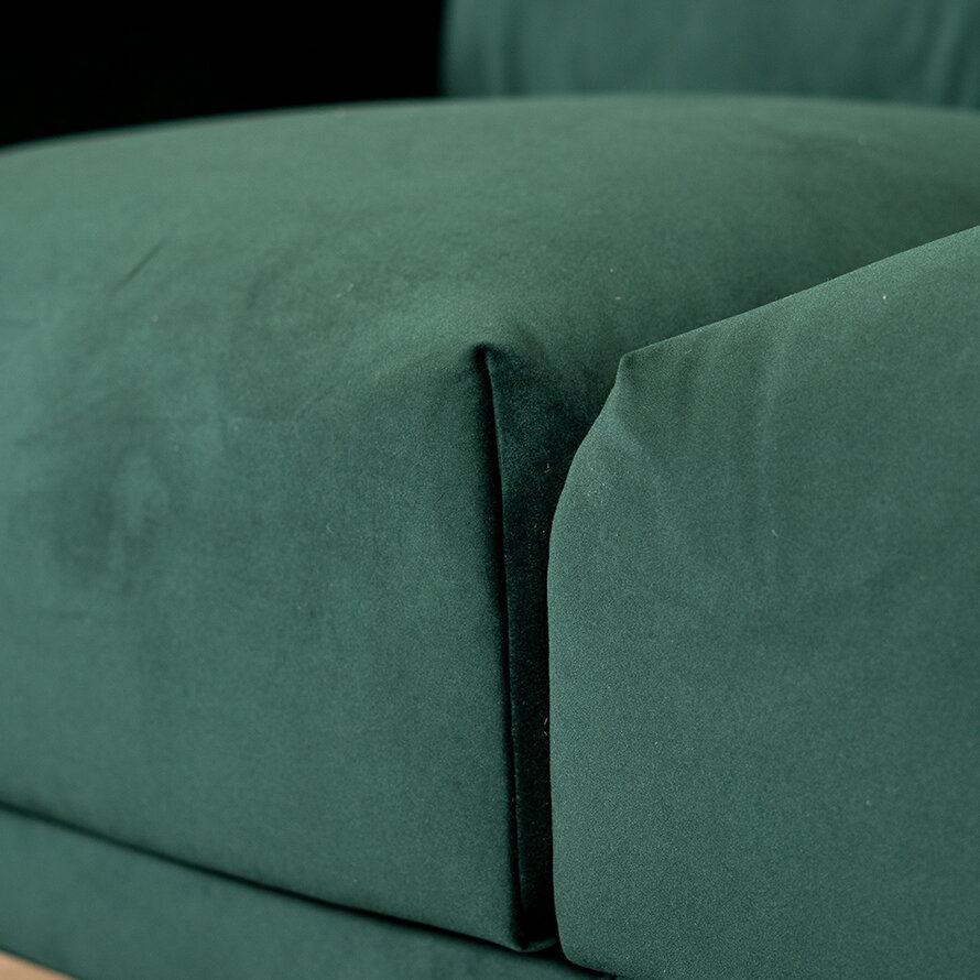 Samt Sofa Denver 2,5-Sitzer dunkelgrün