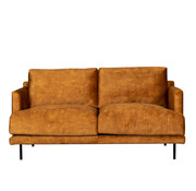 Bronx71 Samt Sofa Denver 2,5-Sitzer ockergelb/cognac