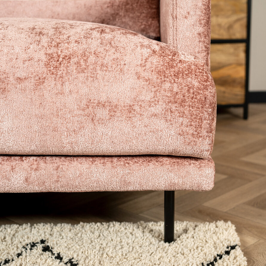 Chenille Sofa Denver 2,5-Sitzer pink