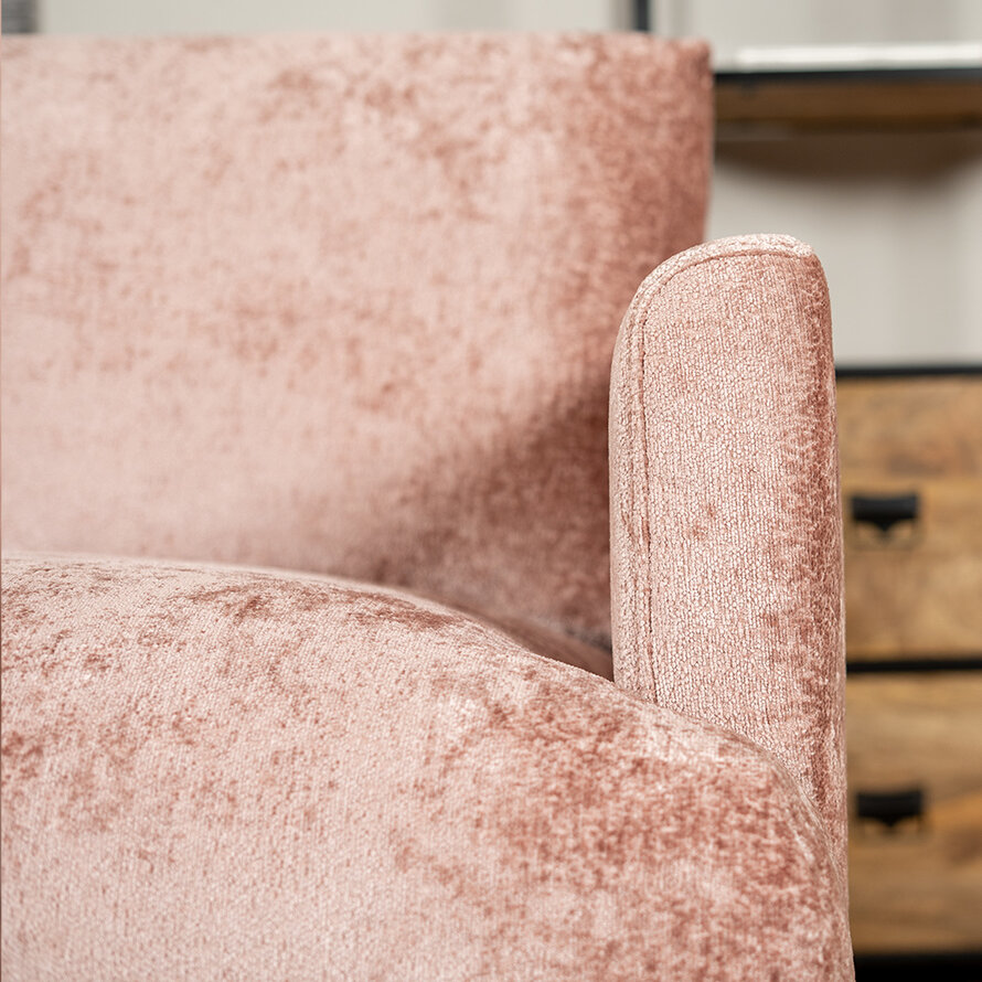 Chenille Sofa Denver 2,5-Sitzer pink