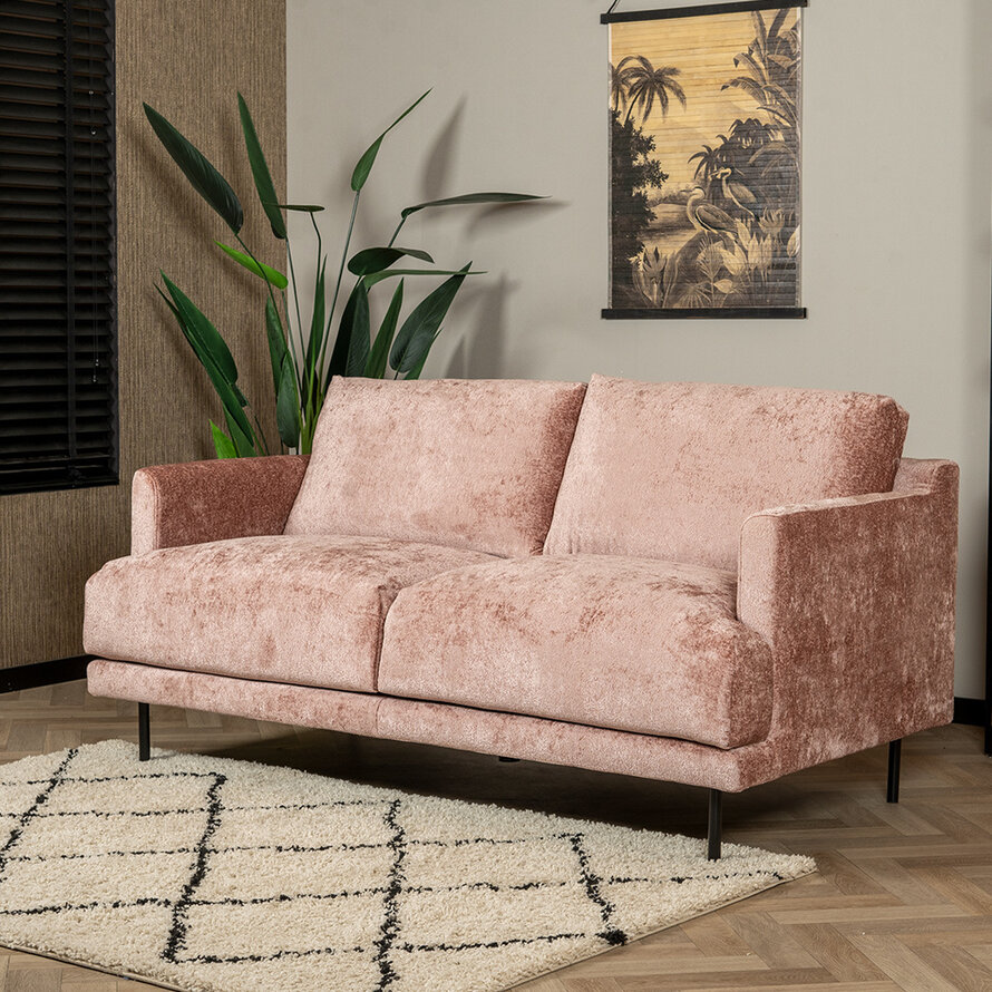 Chenille Sofa Denver 2,5-Sitzer pink