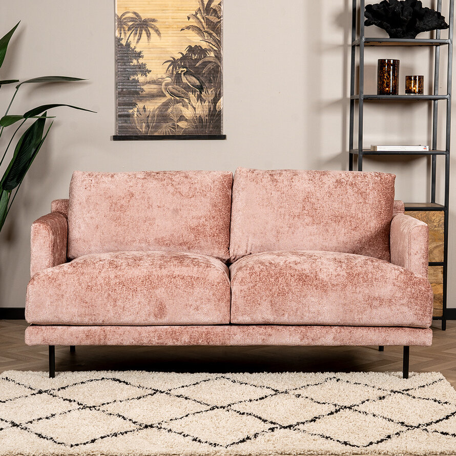 Chenille Sofa Denver 2,5-Sitzer pink