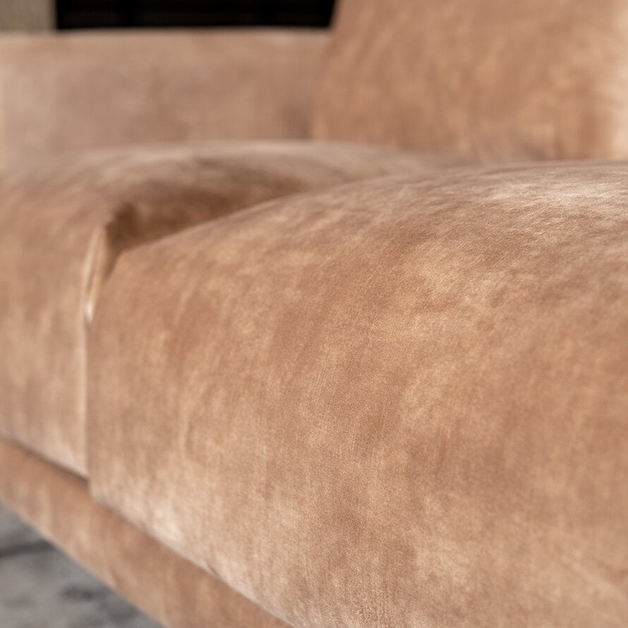 Samt Sofa Denver 2,5-Sitzer beige