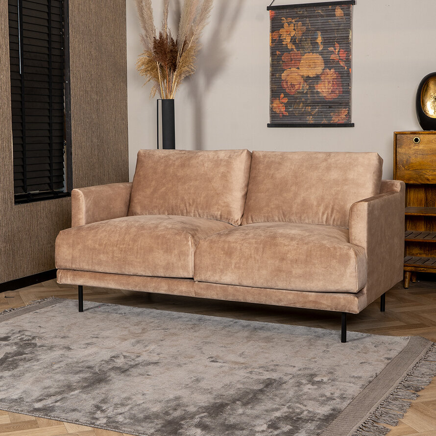 Samt Sofa Denver 2,5-Sitzer beige