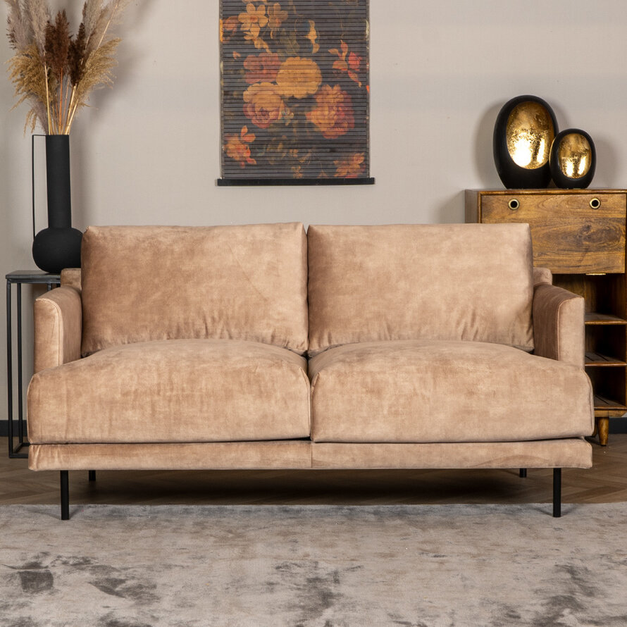 Samt Sofa Denver 2,5-Sitzer beige