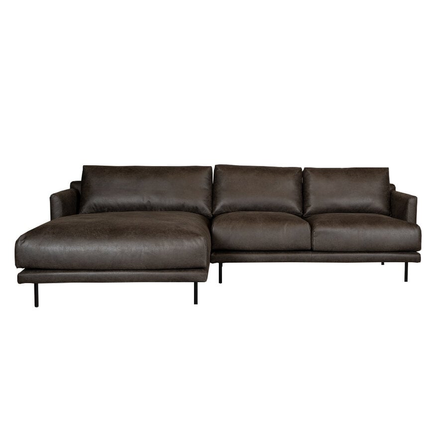 Ecksofa Denver Leder anthrazit links