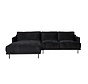 Ecksofa Denver Samt schwarz links