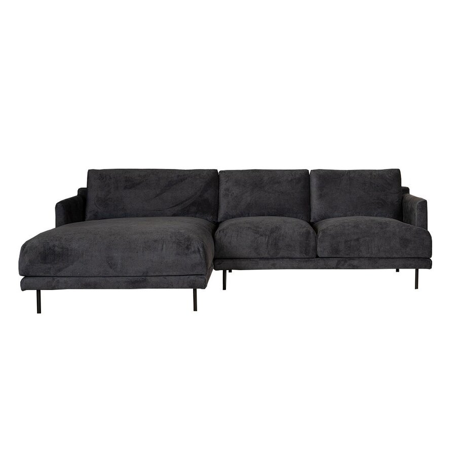 Ecksofa Denver Stoff schwarz links