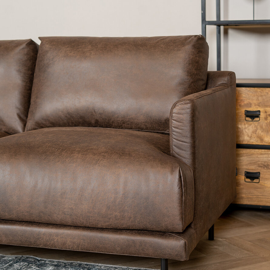 Ecksofa Denver Leder braun links