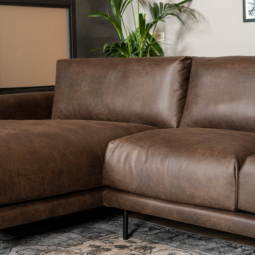 Ecksofa Denver Leder braun links