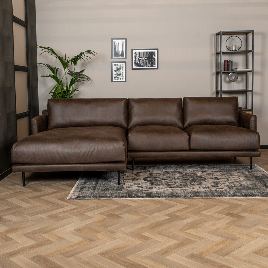 Ecksofa Denver Leder braun links