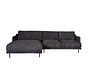 Ecksofa Denver Bouclé schwarz links