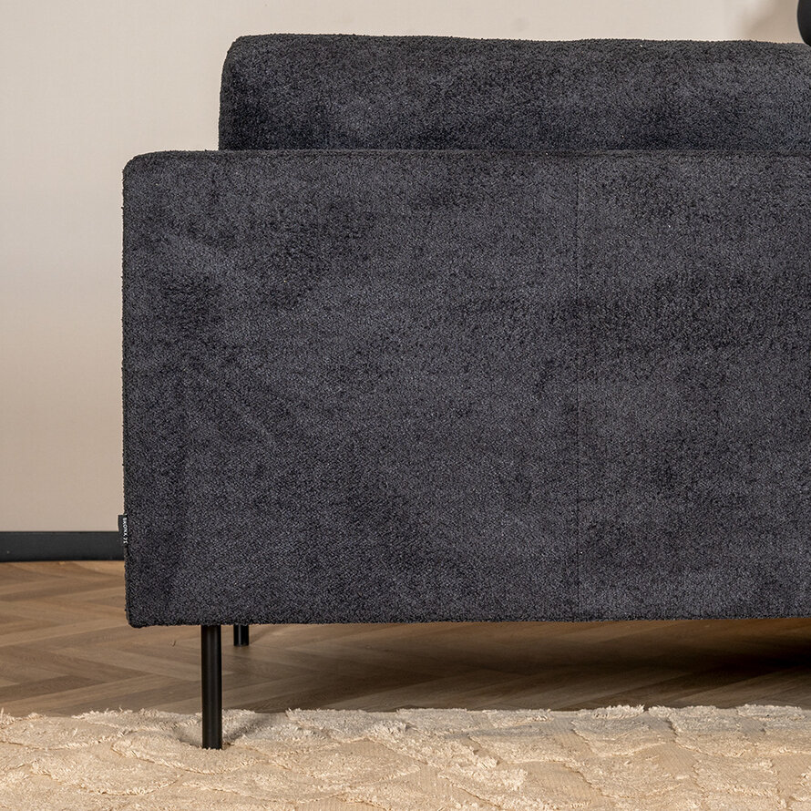 Ecksofa Denver Bouclé schwarz links