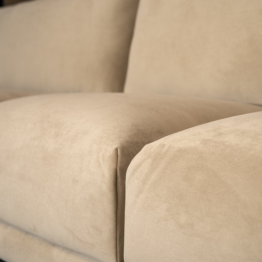 Ecksofa Denver Samt creme links