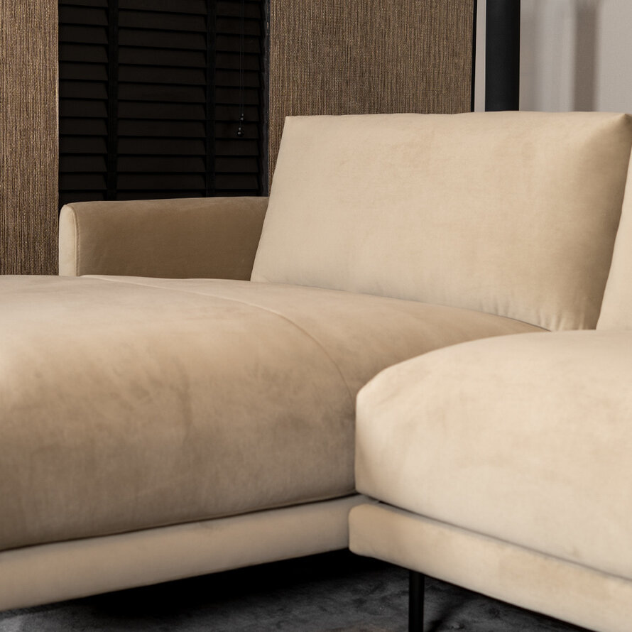 Ecksofa Denver Samt creme links