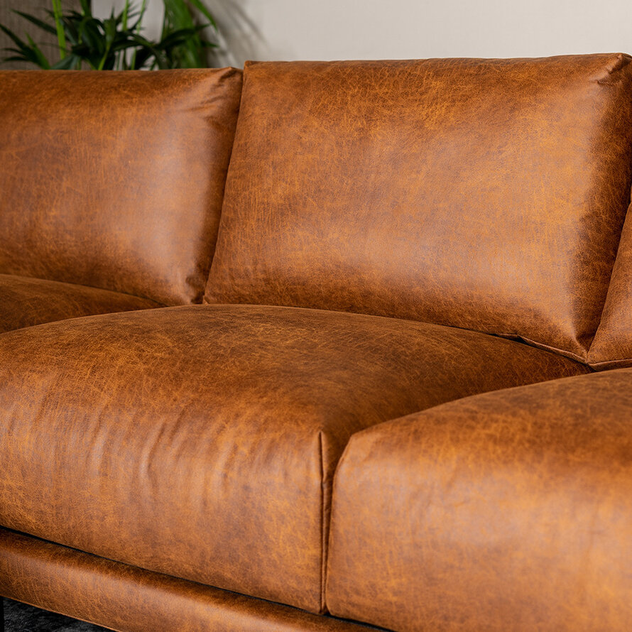 Ecksofa Denver Leder cognac links