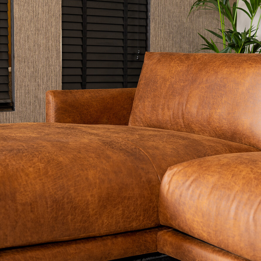 Ecksofa Denver Leder cognac links