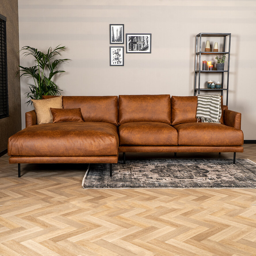 Ecksofa Denver Leder cognac links