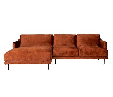 Bronx71 Ecksofa Denver Samt kupfer links