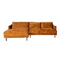 Ecksofa Denver Samt ockergelb/cognac links