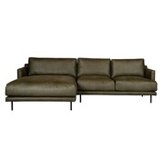 Bronx71 Ecksofa Denver Leder olivgrün links