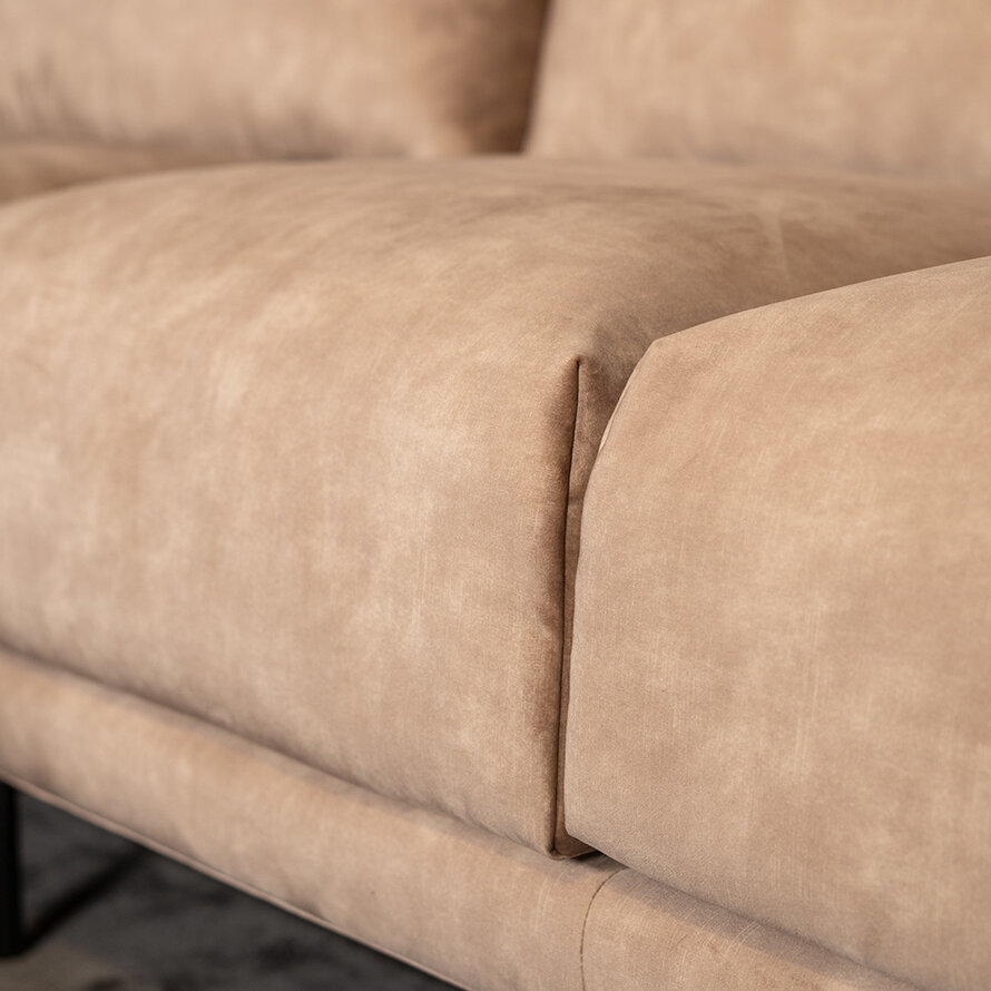 Ecksofa Denver Samt Taupe links