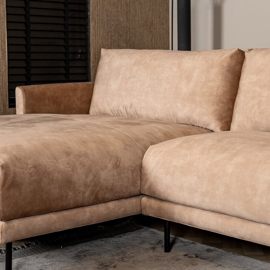 Ecksofa Denver Samt Taupe links