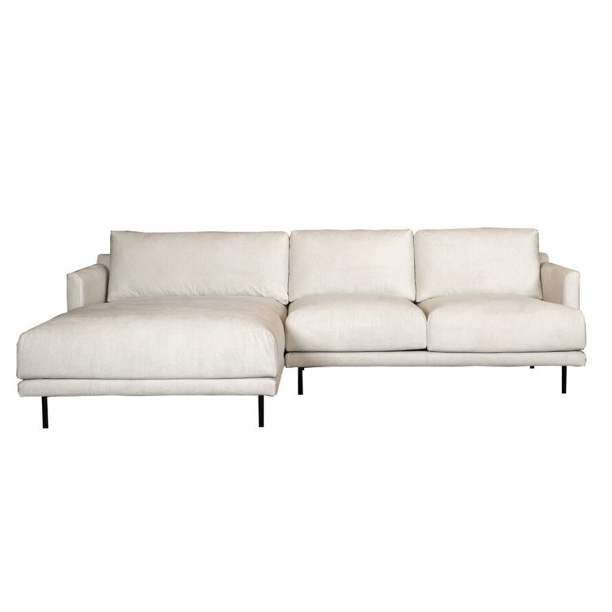 Ecksofa Denver Stoff off white links