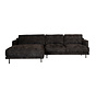 Ecksofa Denver Chenille schwarz links