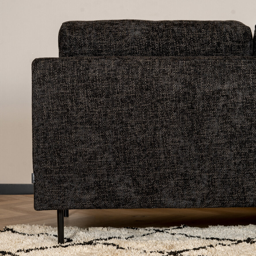 Ecksofa Denver Chenille schwarz links