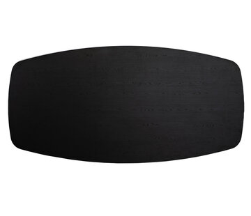 Bronx71 Tischplatte Roan dänisch oval schwarz Melamin 240 x 120 cm