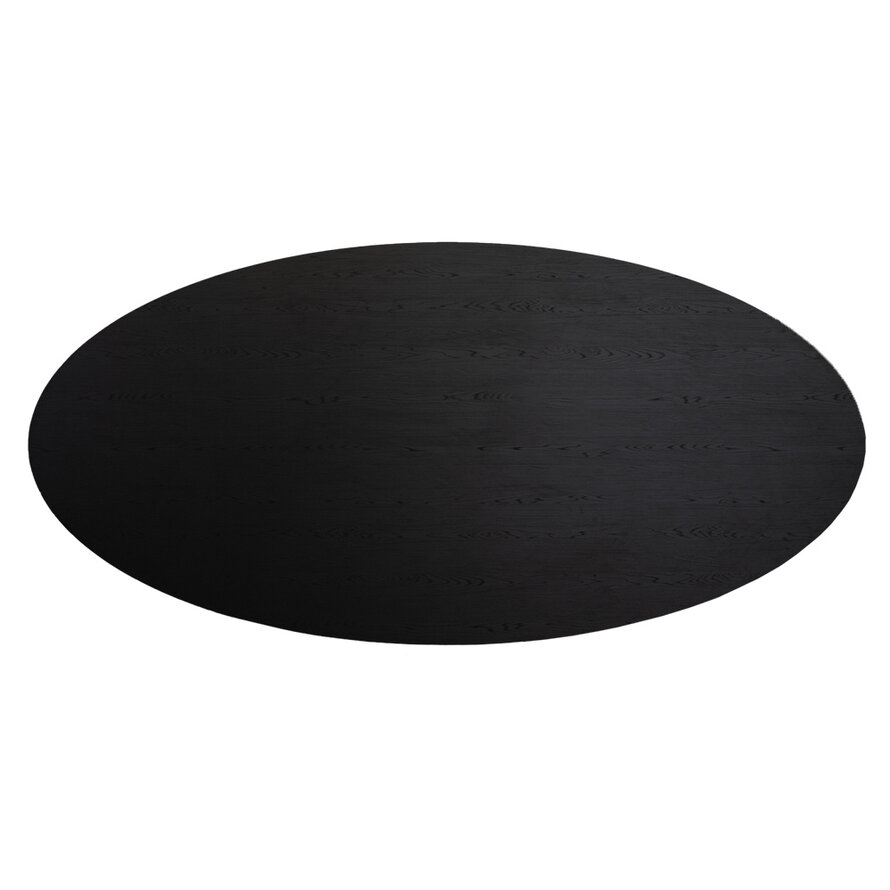 Tischplatte Roan oval schwarz Melamin 270 x 130 cm
